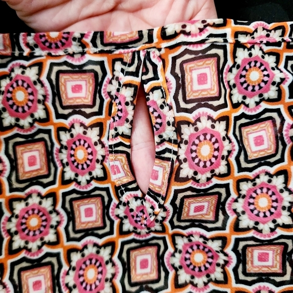 Roz & Ali Pink Pattern Print Sleeveless Tunic Tank Top Women's Large Petite LP - Picture 3 of 8